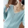 2025 Spring V-Neck Long Sleeve Knit Loose Cardigan