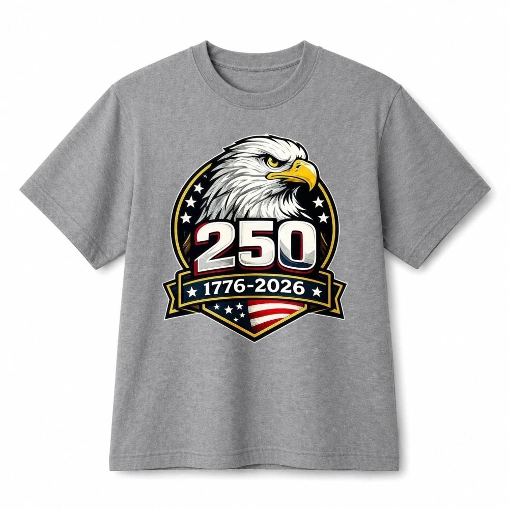 1776-2026 250th Anniversary American Eagle Retro Graphic Cotton T-Shirt Unisex