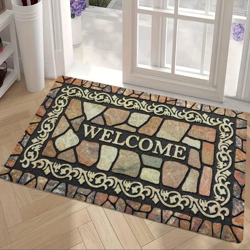 Entry Floor Mat for Bedroom Bathroom Slip-resistant Entrance Area Wear-resistant Entrance Crystal VelvetMat Home Decor