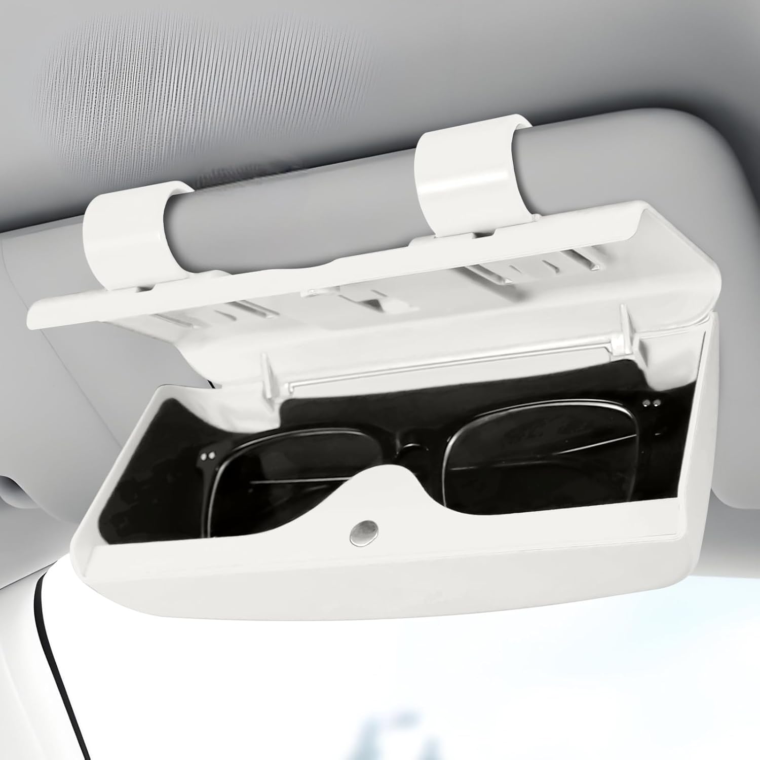 

Auto Car Glasses Box Portable Car Sunglasses Holder In The Car Driving Glasses Holder Eyeglass Case Sun Visor Car Lenses Holder белый