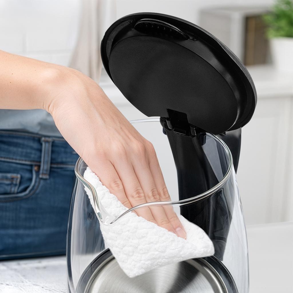 Czajnik Elektryczny Szklany Bergmann Zh003 1,8L 2200W Podstawa Inox Pokrywa Na Przycisk N