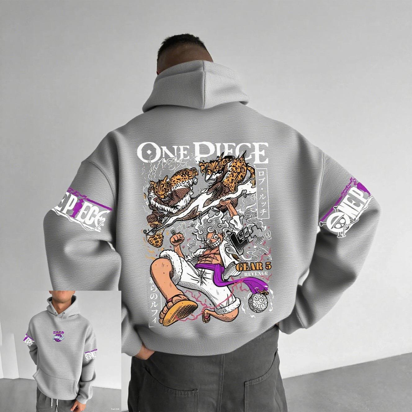 

Anime Men s Pullover Sweatshirt Hoodie One Piece Luffy Gear 5 Graphic Print Streetwear Cosplay Casual Jacket Spring Autumn Tops M