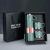Portable Stainless Steel Thermos Cup Set with Three Lids, Laser-Engraved Logo, Ideal for Business Events