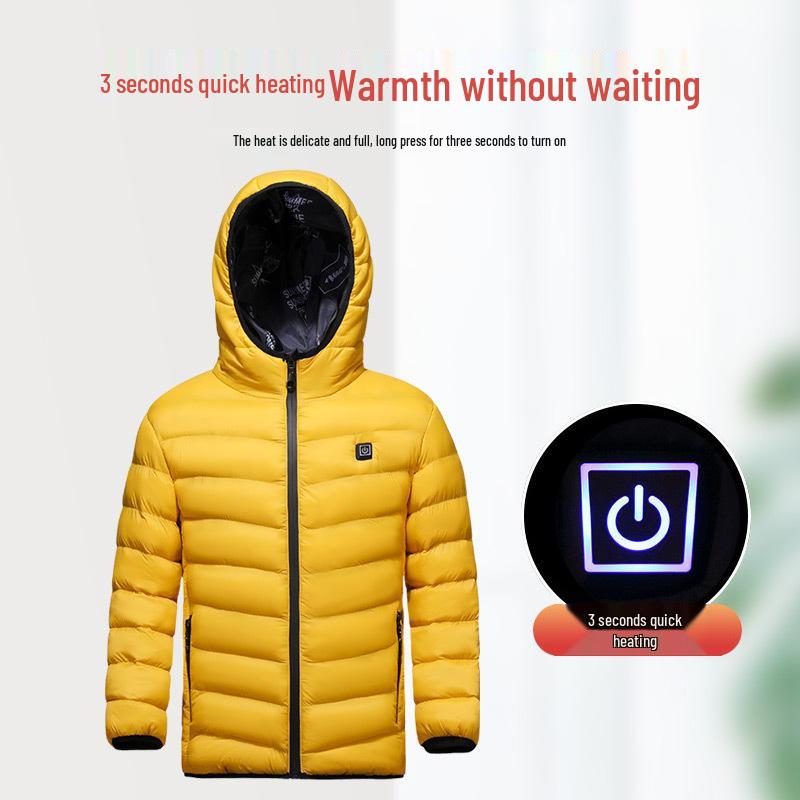 Children's USB Heated Waterproof Winter Jacket - Smart Temperature Control for Boys and Girls