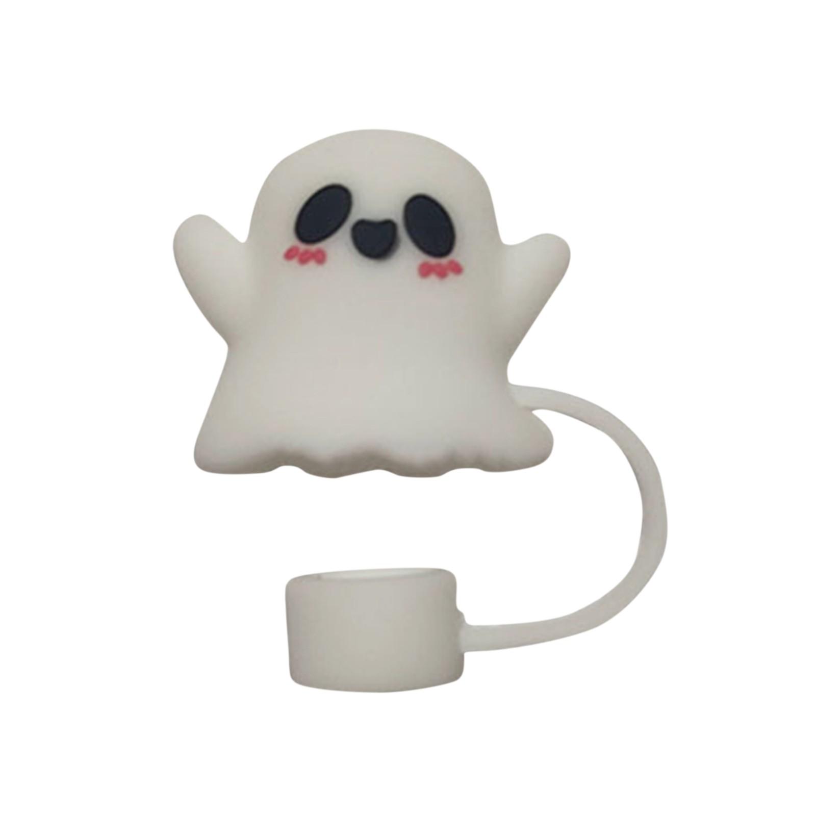 

10mm3D Halloween Straw Cover Silicone Straw Cover 10mm 0.4in Dust-Proof Reusable Straw Tips Lids One Size