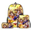 Set di Tre Pezzi di Cartella per Studenti delle Scuole Primarie e Secondarie Astuccio con Disegni Animati Resistente all'Usura Anti-Schizzi Grande Capacità Zaino Scolastico