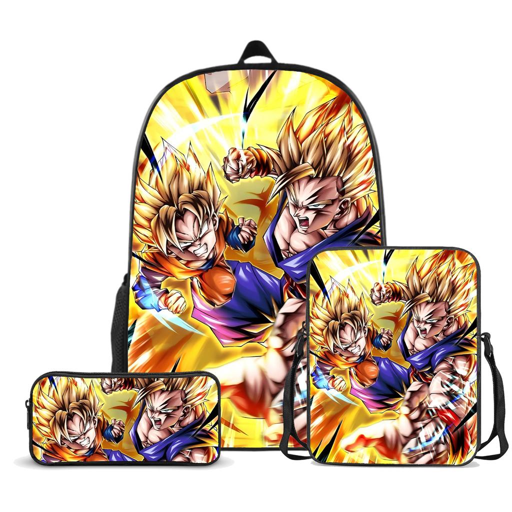 Set di Tre Pezzi di Cartella per Studenti delle Scuole Primarie e Secondarie Astuccio con Disegni Animati Resistente all'Usura Anti-Schizzi Grande Capacità Zaino Scolastico