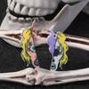 Full Hosting Eco-Friendly Acrylic Stud Earrings, Personalized Halloween Pumpkin Ghost Fear Face Earrings