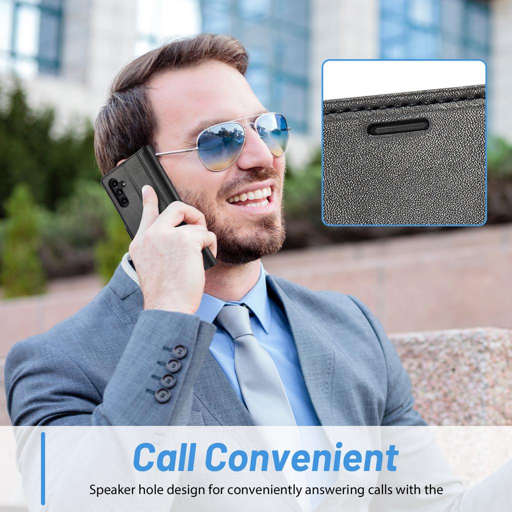 LC.IMEEKE Für Samsung Galaxy S24 FE Lederhülle Prägelinien Handyhülle Brieftasche Ständer