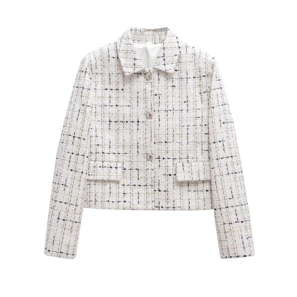 Spring 2025 Women's Fashion: Versatile Casual Textured Short Lapel Jacket