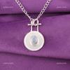 Oval Rainbow Moonstone Gemstone 925 Silver Engagement Gift Boho Pendant Jewelry PP-57-25