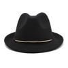 Wool Top Hat Ladies Trend Hat Gold Buckle Jazz Hat Wool Felt Hat