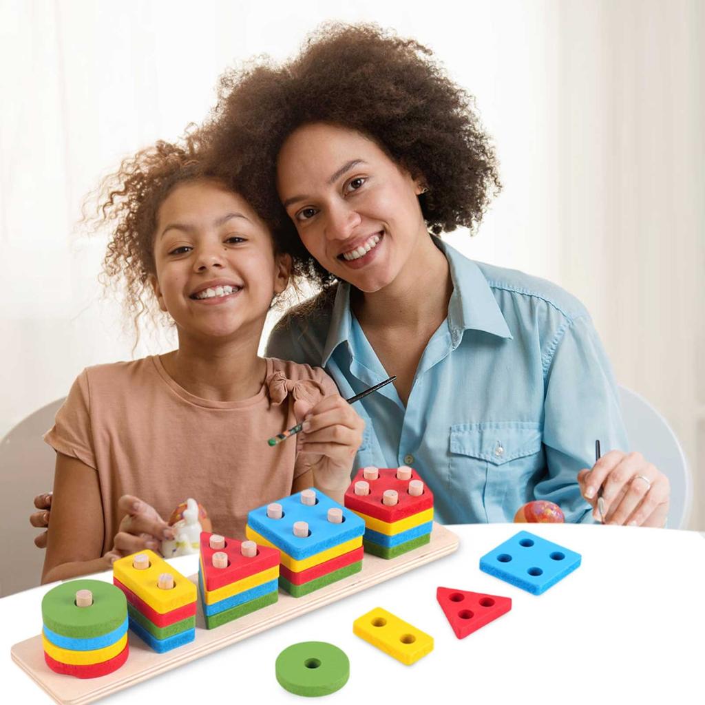 Geometric Column Puzzle Building Block Toy, Boys And Girls Can Play With Of Mind