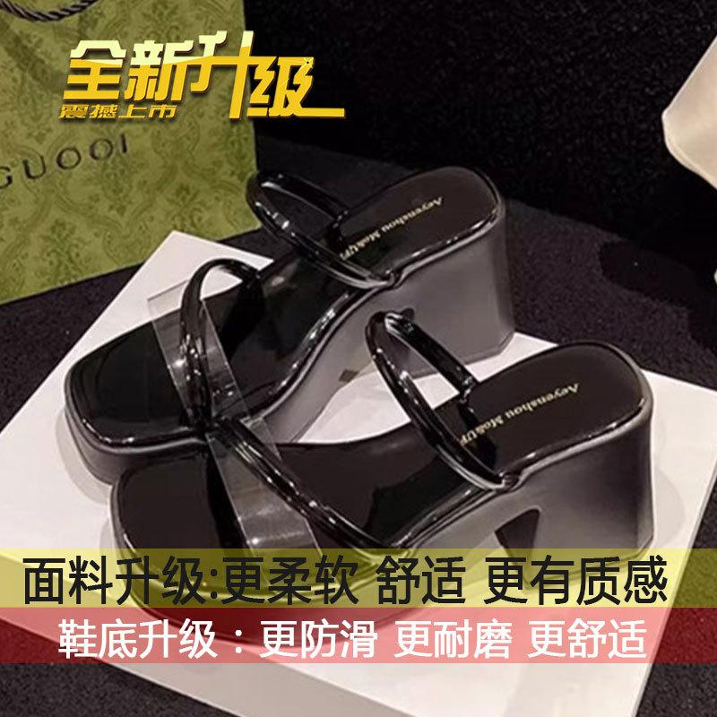 Retro high sense late evening breeze gentle fairy shoes 2025 new summer Internet celebrity black thick high heel sandals women