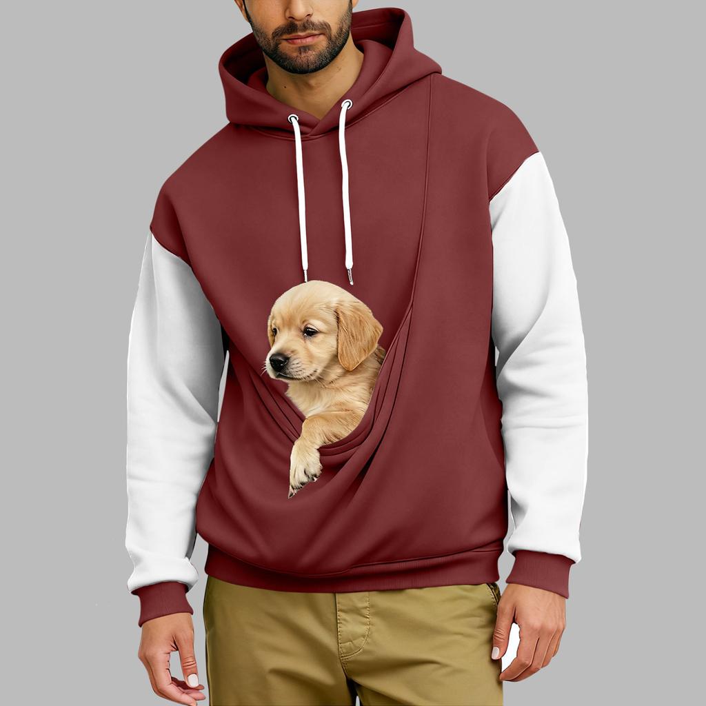 Men's  Loose  Leisure  Outdoor  Hooded  Hood  Color  Clashing  Hoodie