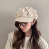 Boina octogonal con tapa de nube elegante, gorra de mujer versátil y cómoda de ala corta de Color sólido para Otoño/Invierno