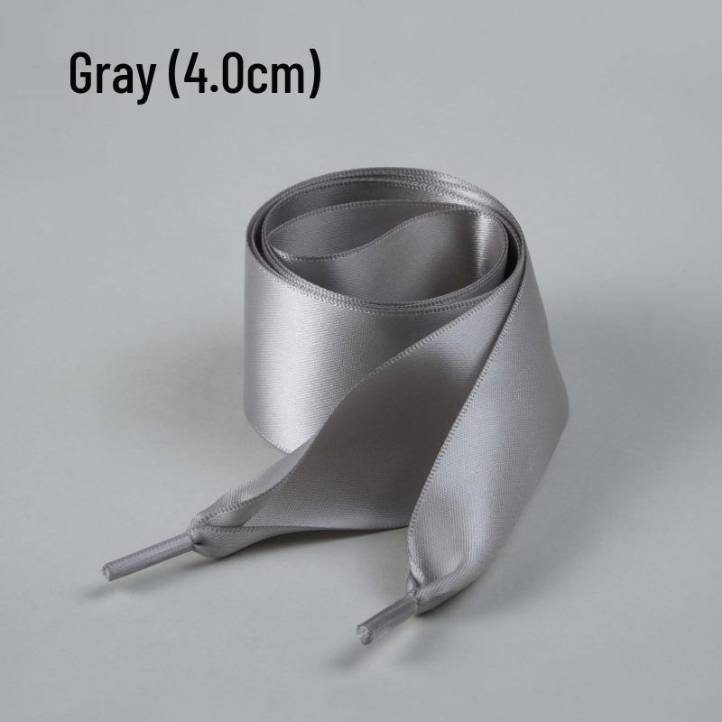 Silk Ballet Style Wide Flat Shoelaces with Bow, Suitable for Wide Holes In White or Black