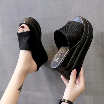 Fashion Women's Wedge Heels Slippers 2024 Summer New Ultrahigh Heel Women Thick Bottom Indoor and Outdoor Casual Beach Anti-Slip Sandals