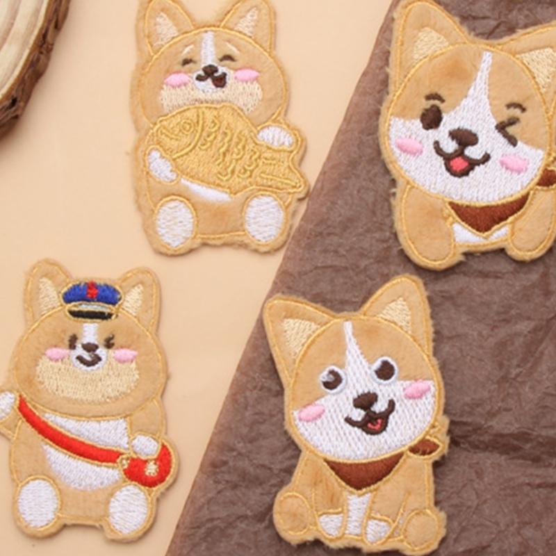10Pcs Dog Embroidery Iron On Patches Adhesive Embroidery Appliques For Clothing Jackets Bags Hat Decoration and Sewing