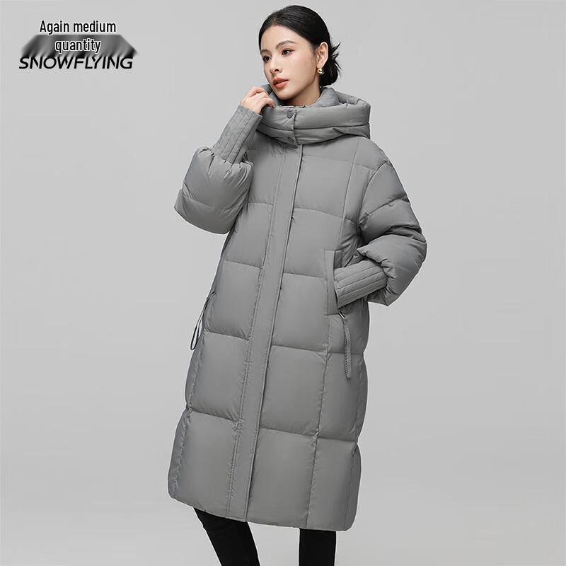 Women's Long Hooded Loose Fit Duck Down Jacket