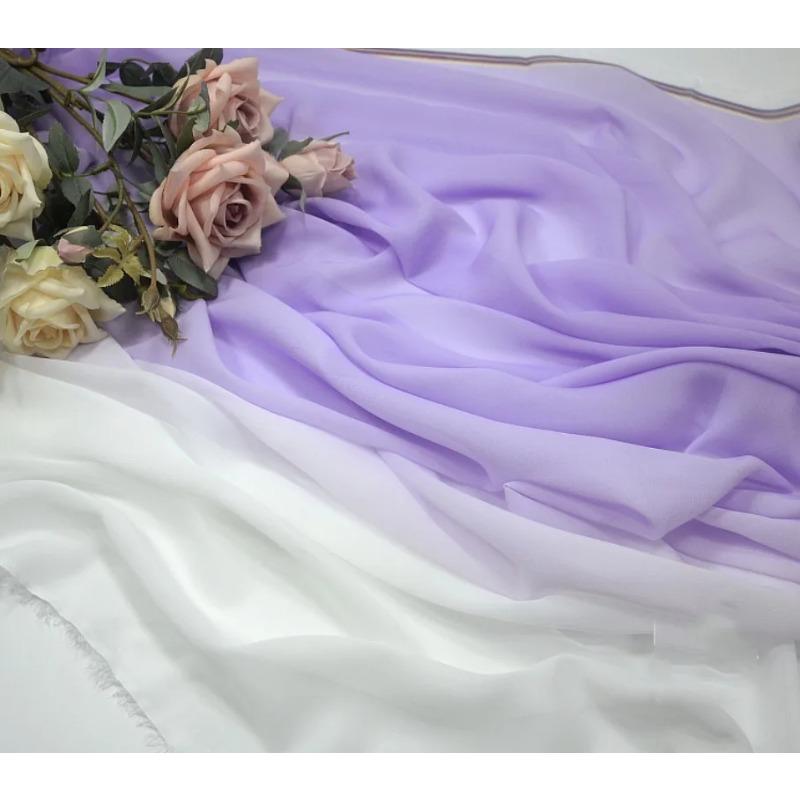 Gradient Color Organza Tulle Fabric 100D Chiffon Fabric for Diy Ancient Style Hanfu Dress Stage Dance Costume Drape Decor Craft