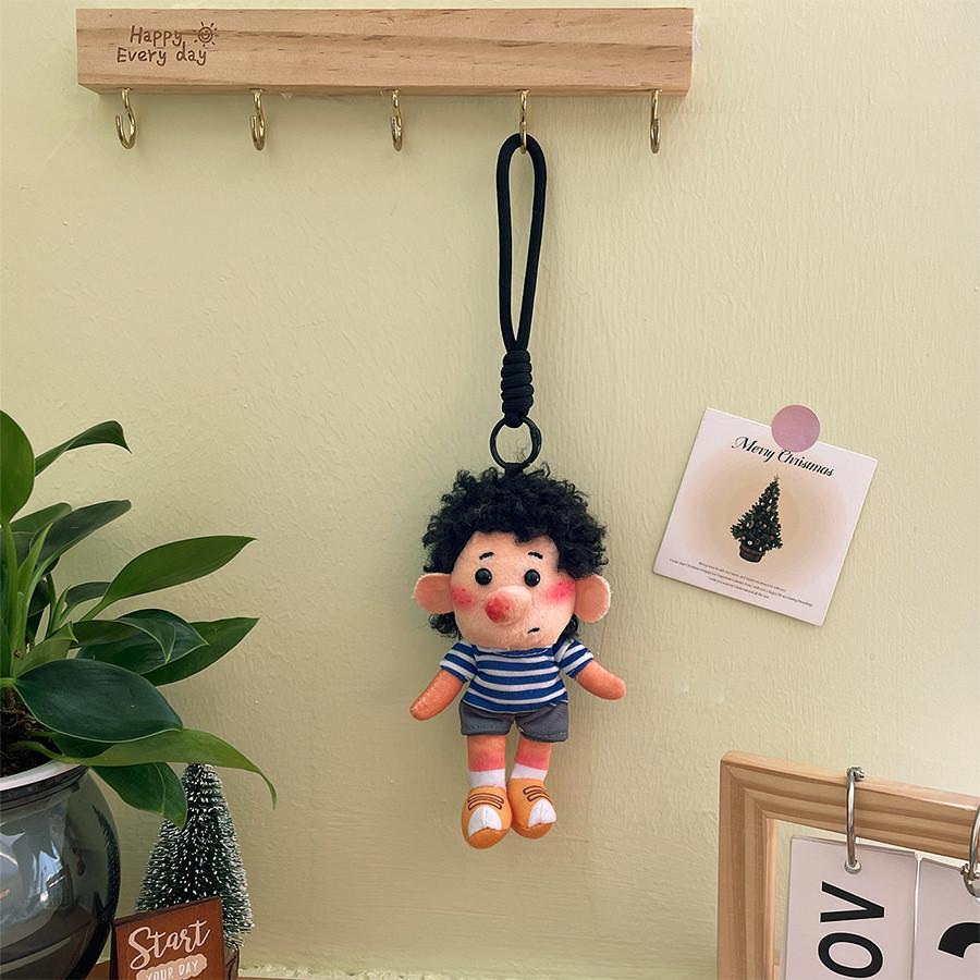 Plush Bear Keychain With Frumpy Boy Design For Birthday Gift And Bag Decor