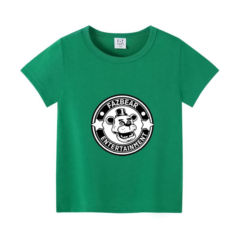 FNAFs Kids Tshirt Summer Breathable Horror Bear Boy Girl Short Sleeves Tops Cartoon Freddy Print Baby Clothes Birthday Gifts