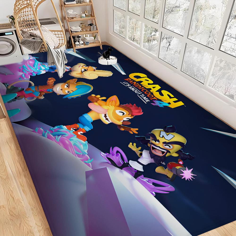 Video Game C-Crash B-Bandicoot Floor Mat INS Style Soft Bedroom Floor House Laundry Room Mat Anti-skid Household Carpets