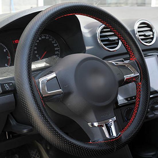 Leather Auto Steering Soft Anti-slip Wheel Cover Protect Car Sleeve
