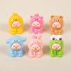 Cute Cartoon Pig Resin Miniature Ornament Crafts Creative Car Small Ornaments  Diy Home Decoration Accessories Gifts