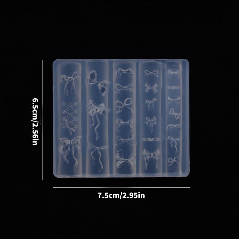 3D Bowknot Silicone Molds Nail Art Mould Stencils Bows Nail Molds Nail Art Decorations Manicure Template Tools