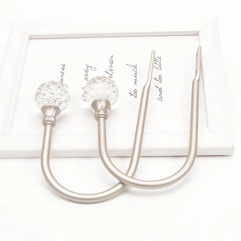 1pc Large Stylish Curtain Hold Back Metal Tie Tassel Arm Hook Loop Holder U Shaped Round Window Wall Decoration Hanger 2024 LS