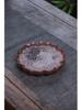 Butterfly Fragrance Zisha Tea Tray: Handmade Relief Carved Dry Brewing Kettle Holder in Retro Style