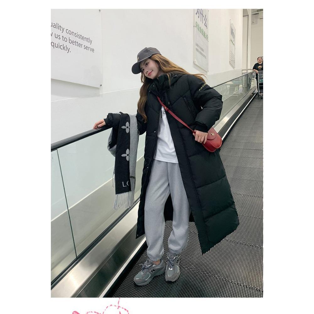 

Winter new Korean version medium and long cotton-padded clothes women s letters thickened women s cotton-padded jackets trendy XXL чёрный