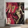Luxury Red Marble Shower Curtain Elegant Gold And Black Print Waterproof Home Decor Bathroom Accessories Size Customizable For B