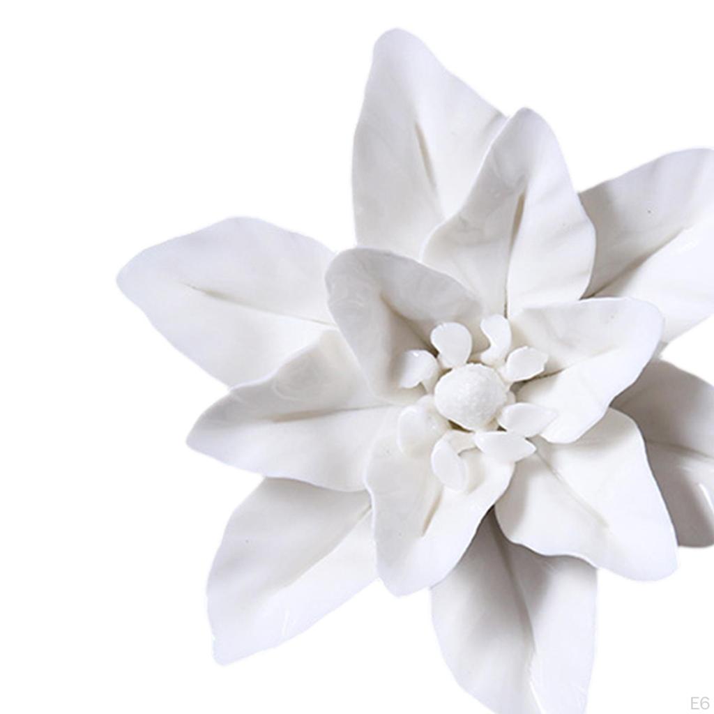 Escultura de Arte de Parede 3D de Lírio para Decoração de Casa, Ornamento de Flor de Cerâmica para Ocasiões Especiais