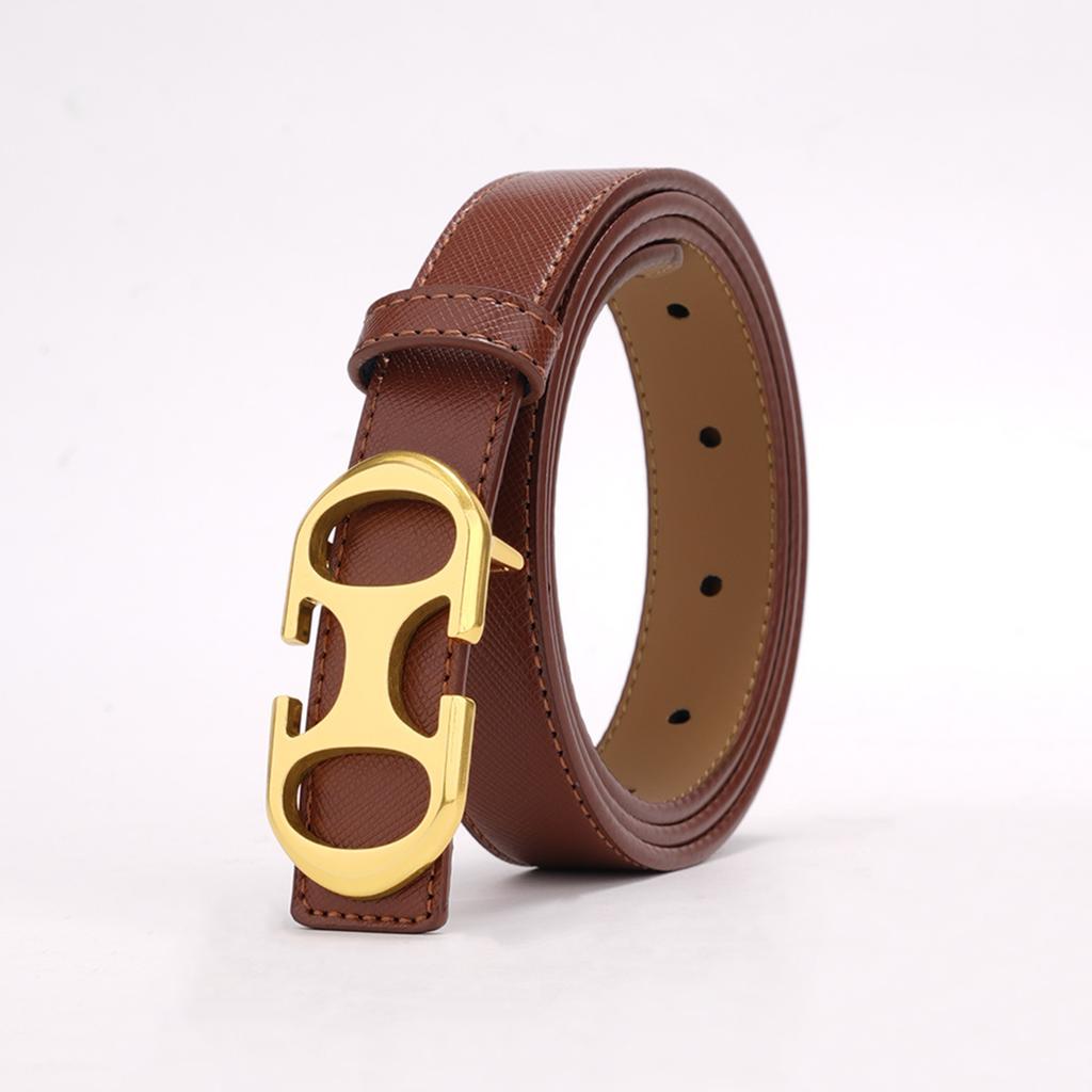 New Women's Genuine Leather Belt Double-sided Simple Belt Fashionable Versatile Trendy Pure Cowhide Girls' Belt
