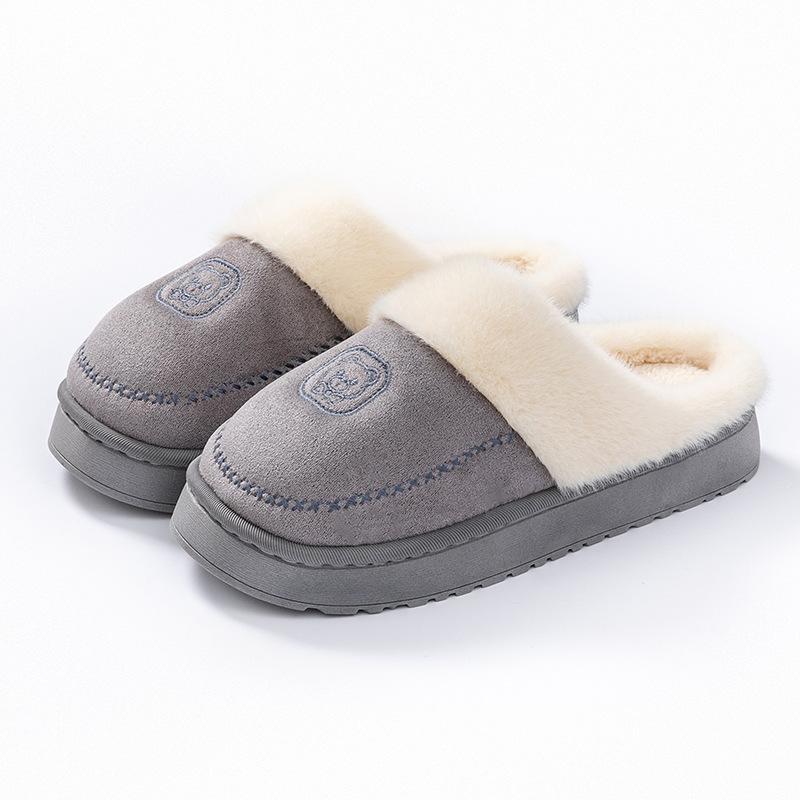 

Комнатная обувь для общежития плюс плюшевые туфли на платформе для сохранения тепла, зимняя домашняя нескользящая, осень и зима size 44-45 [shoes are 1-2 sizes smaller]