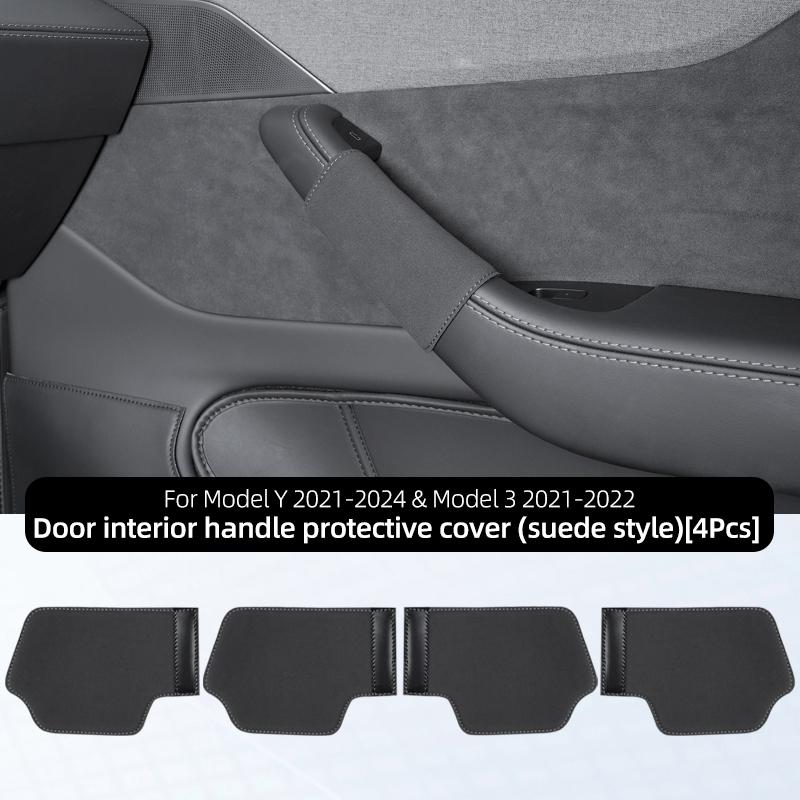 For Tesla Model Y Juniper/Model 3 Highland Interior Door Handle Protective Cover, Car Handle Protective Cover Accessories