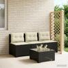 3 Seater Garden Sofa with Cushions Rattan Look PP Anthracite