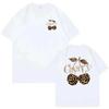 Retro Cherry Graphic Print Tshirt Summer Unisex Casual Fashion High Street Vintage Loose Tops Crew Neck Short Sleeve Cotton Tees