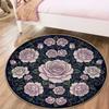 Vintage Rose Round Area Rug,Carpet Rug for Living Room Bedroom Sofa Playroom Decor,Non-slip Floor Mat104