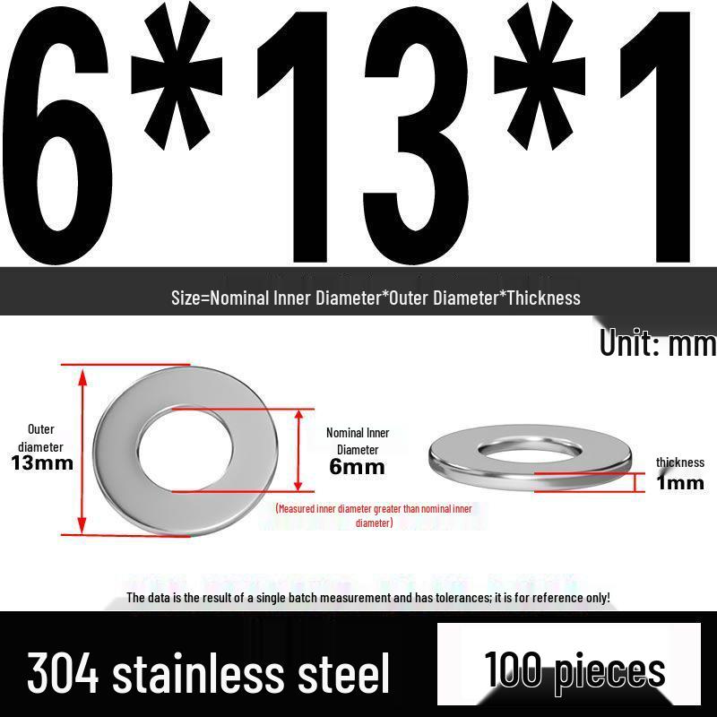 Thickened 304 Stainless Steel Flat Washer Spacer (M2-M36)