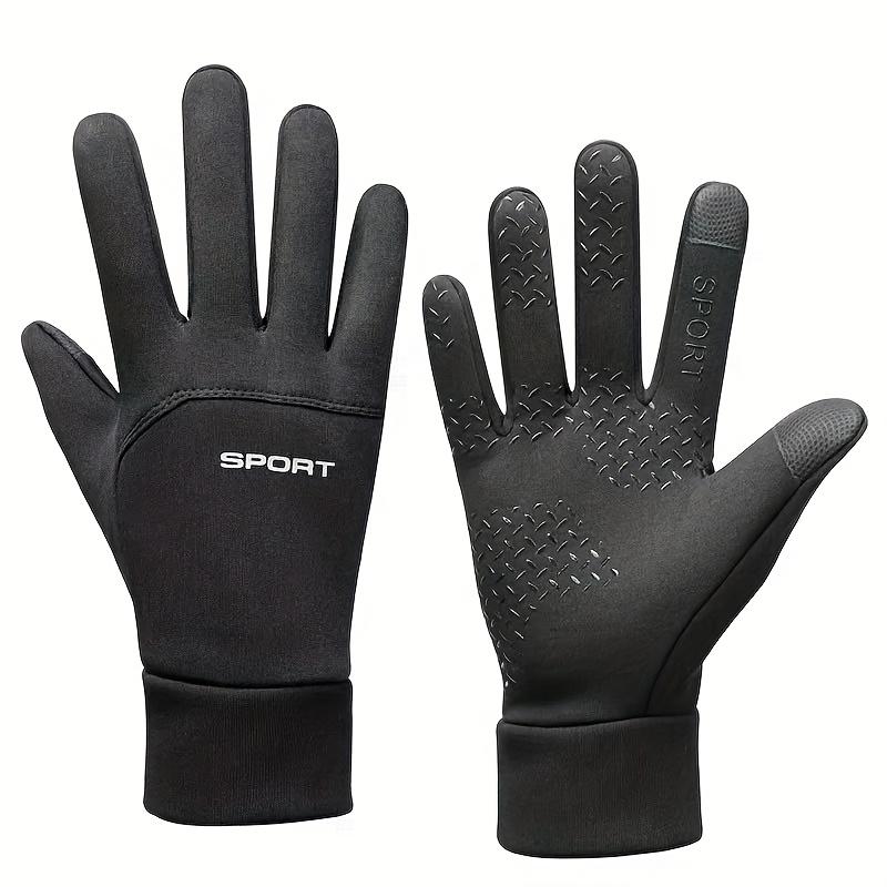 Winter Outdoor Fleece-Lined Cold-Proof Gloves, Sports Riding Skiing Touchscreen Gloves, Men's Thermal Gloves