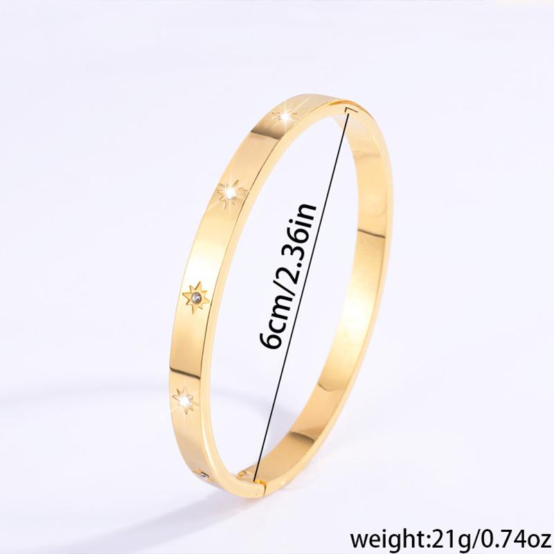 Fashion Non Fading Octagonal Star Studded Titanium Steel Bracelet Women Golden Eight Star Bracelet Stainless Steel Bracelet