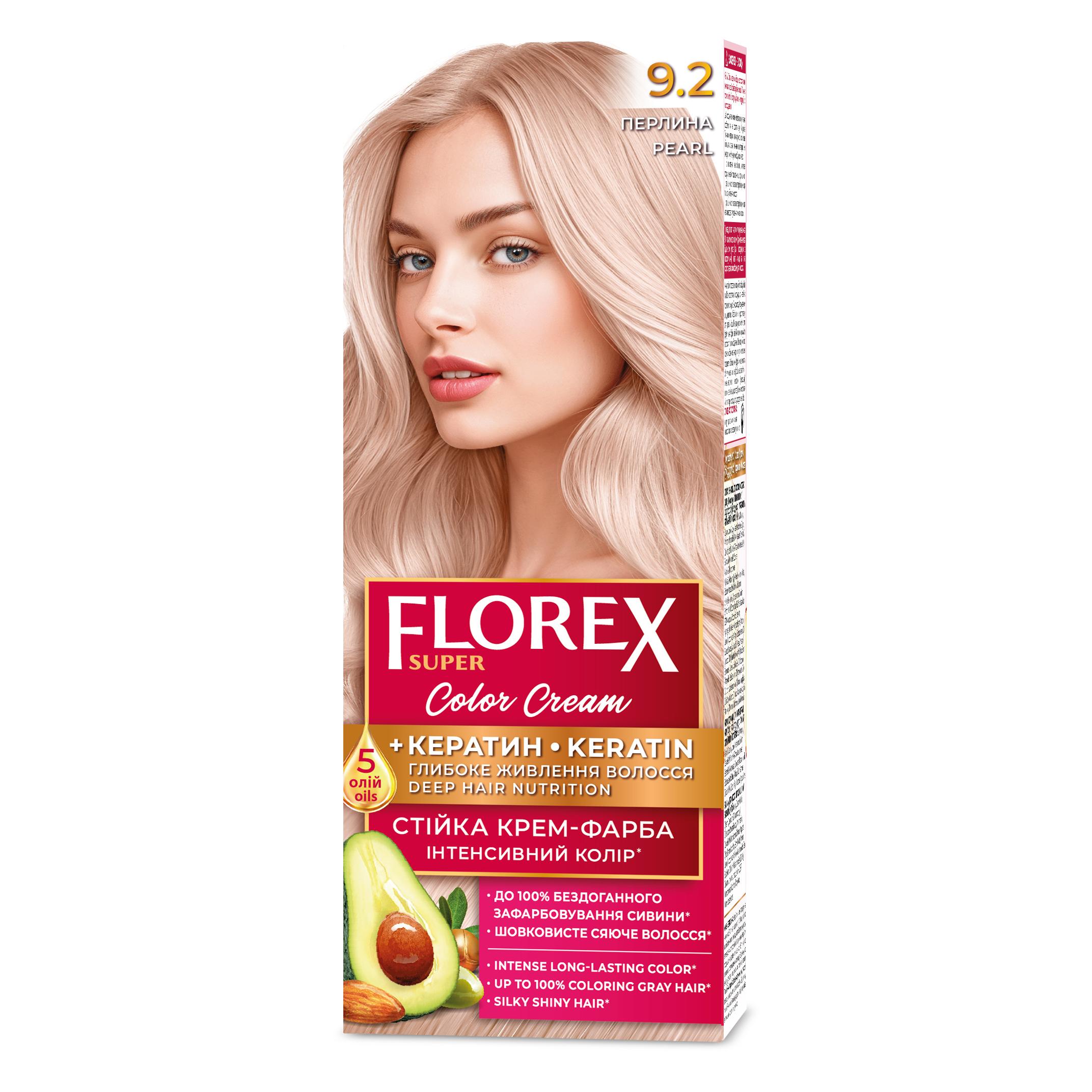 

Florex Super перманентний крем-фарба для волосся - Надає вашому волоссю глибоке живлення, Робить ваше волосся м яким і шовковисто-блискучим. Perlina 9.2