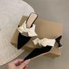 Fashion 2024 Summer Women Pointed Toe High Heels Sandals Bowknot Fashion Flower Woman Shoes Slingback Woman Slippers