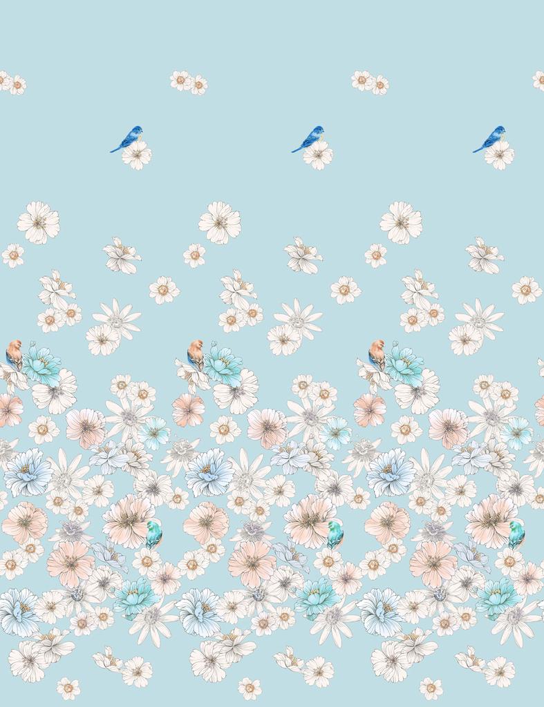 2PC Home Decoration Curtains, Blue Series With Rod Pocket Curtains, Kitchen, Coffee Shop, Living Room, Balcony, Garden