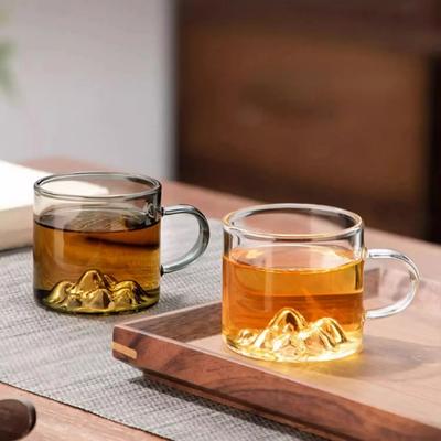 Tasse en Verre Borosilicaté GIANXI Épaissie Fond Haute Température Design Guanshan Avec Anse Petite Tasse à Thé Service à Thé Kung Fu