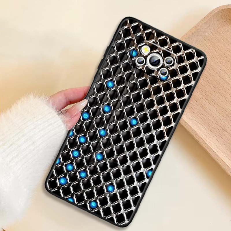 

Creative metal style pattern For Xiaomi Mi Poco F3 F4 F5 F6 X3 X4 X5 X6 X7 M3 M4 M5 M6 M7 GT Pro 5G Black Phone Case Poco X5